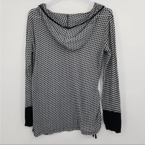 Prana•Hooded Shirt•Vinyasa•Long Sleeved•Black Polka Dot••Sz‎ S - Picture 6 of 7